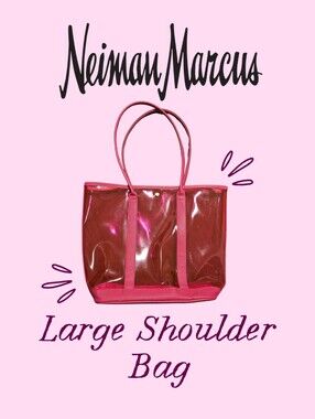 Neiman Marcus Pink Clear Large Tote Shoulder Bag